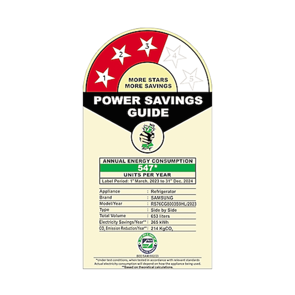 Buy SAMSUNG 653 Litres 3 Star Frost Free Side by Side Refrigerator with